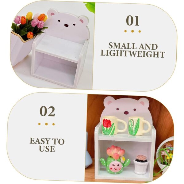 VICASKY Mini Libreria in Acrilico per Case Miniatura Decorativa Bianco 6,5x4,7x3 cm