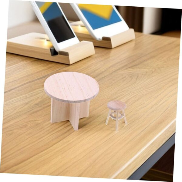 VICASKY Set Mobili Miniatura Casa delle Bambole Tavolo e Sedie in Legno Beige
