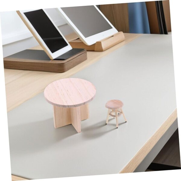 VICASKY Set Mobili Miniatura Casa delle Bambole Tavolo e Sedie in Legno Beige