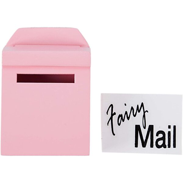 Miniatura Rosa 1/12 per Case delle Bambole con Cassetta delle Lettere in Legno