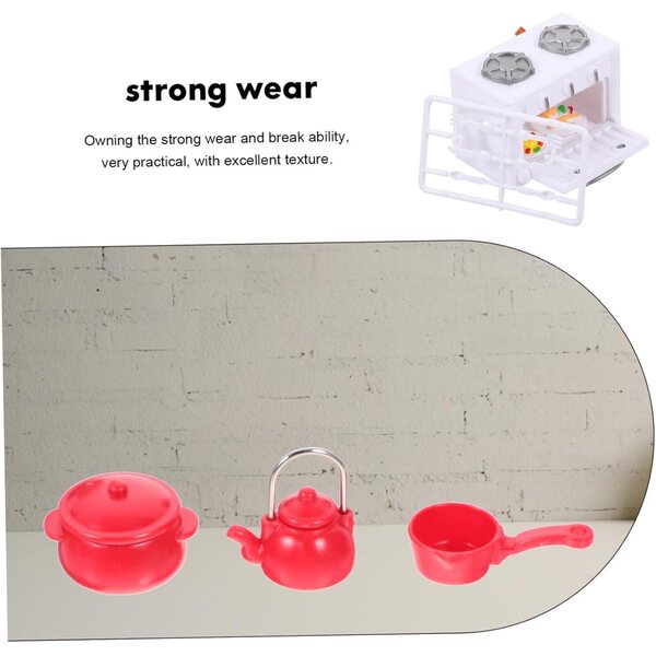 VICASKY Set Miniatura Cucina Casa delle Bambole con Tavolo, Sedie e Utensili