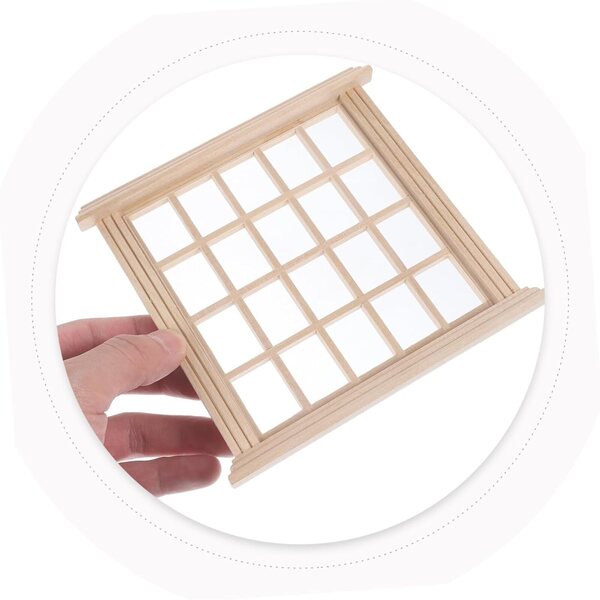 VICASKY Mini-Holzfenster für Puppenhaus, 14 x 13 cm, dekoratives Accessoire