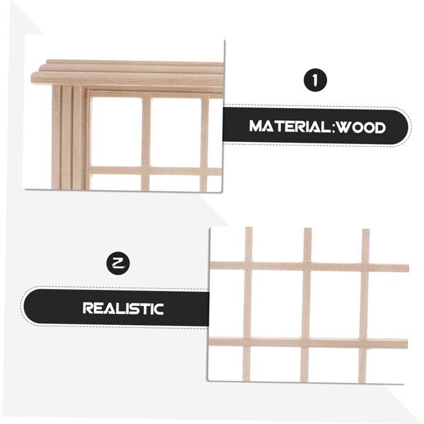 VICASKY Mini-Holzfenster für Puppenhaus, 14 x 13 cm, dekoratives Accessoire