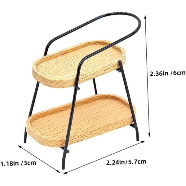 VICASKY 2 Mini-Regale aus schwarzem Holz für Puppenhaus und Dekoration