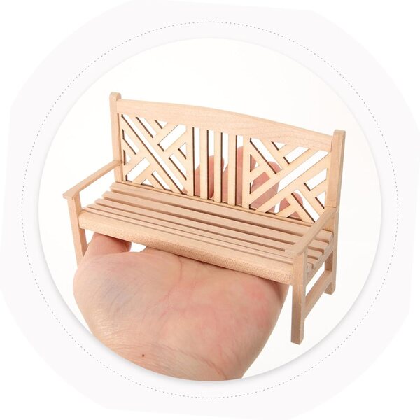 VICASKY Mini-Puppenhausbank aus Holz, 13 x 8,5 x 5 cm, Vintage-Dekoration