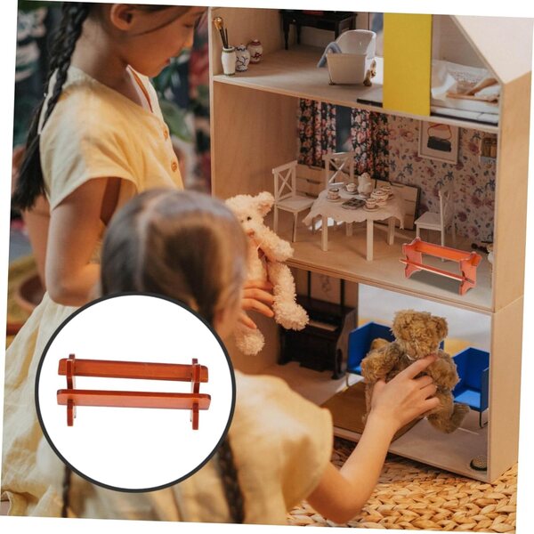 VICASKY Mini-Bücherregal aus Holz für Puppenhaus, realistische Miniaturmöbel