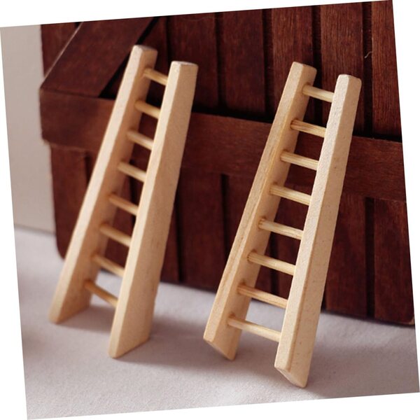 VICASKY Mini dekorative Holzleiter, 3-teiliges Set für Puppenhaus