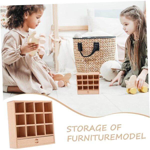 VICASKY Mini dekoratives Holzspielzeug für Minihaus, 9,7 x 9,3 x 2,8 cm