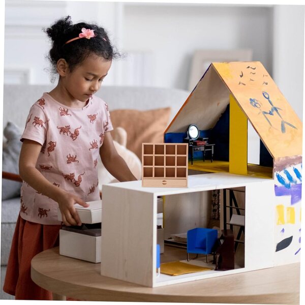 VICASKY Mini dekoratives Holzspielzeug für Minihaus, 9,7 x 9,3 x 2,8 cm