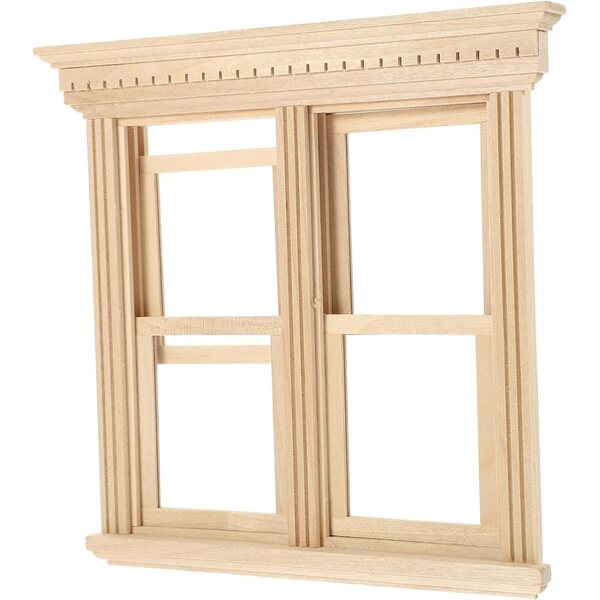 VICASKY Holzfenster für Puppenhaus-Miniaturmöbel 16x14,5 cm