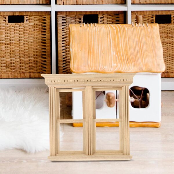 VICASKY Holzfenster für Puppenhaus-Miniaturmöbel 16x14,5 cm