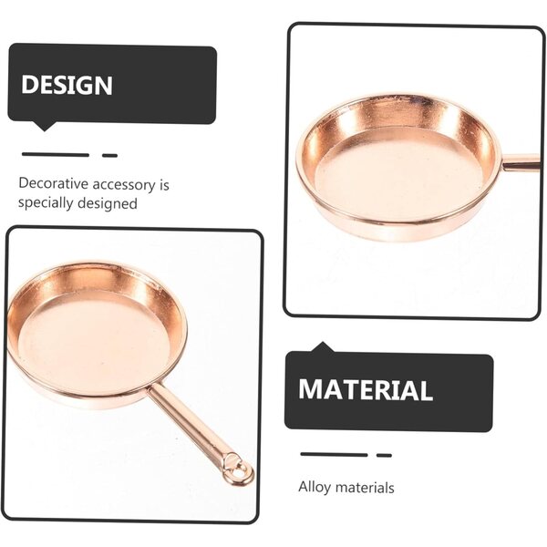 VICASKY 3 Mini Padelle in Lega Marrone Chiaro per Case delle Bambole e Miniature
