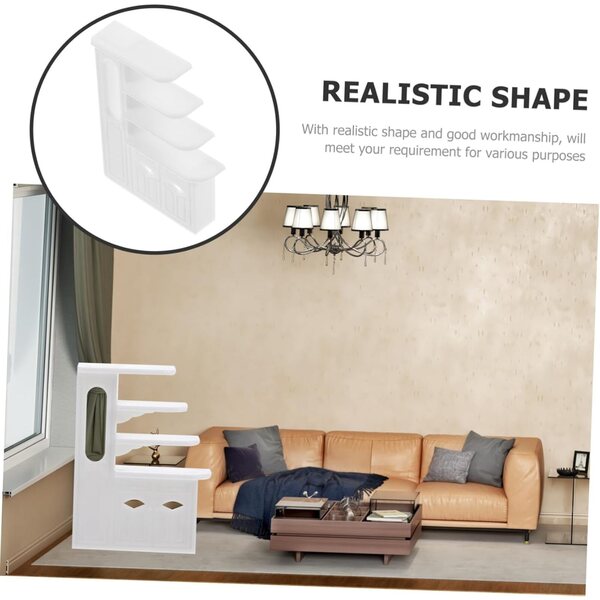 VICASKY Mini Armadio in Legno Bianco per Casa delle Bambole 1:25, Kit Miniatura