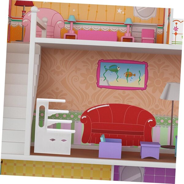 VICASKY Mini Armadio in Legno Bianco per Casa delle Bambole 1:25, Kit Miniatura