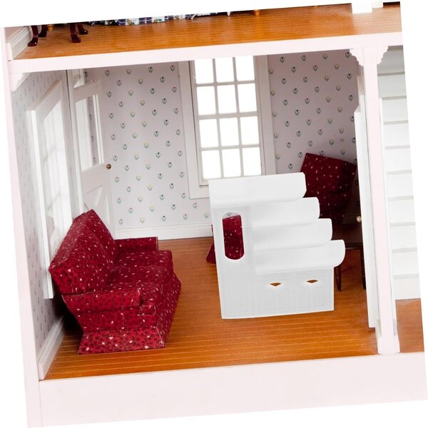 VICASKY Mini Armadio in Legno Bianco per Casa delle Bambole 1:25, Kit Miniatura