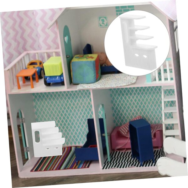 VICASKY Mini Armadio in Legno Bianco per Casa delle Bambole 1:25, Kit Miniatura