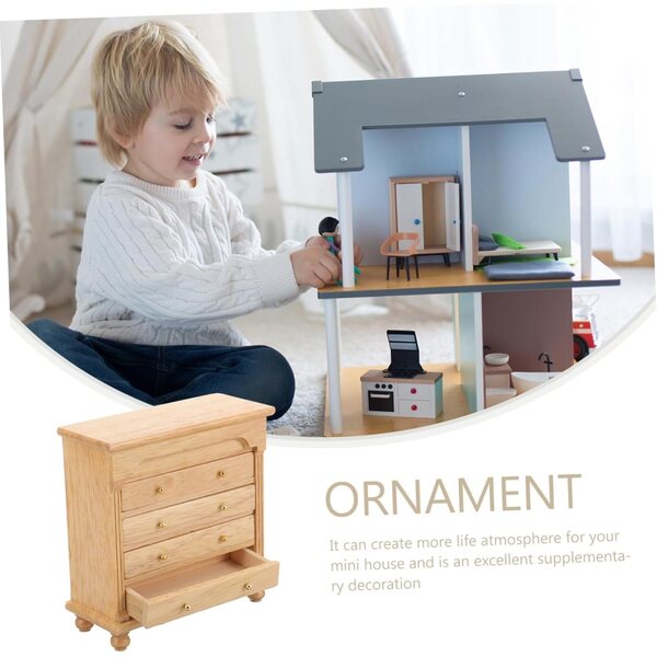 VICASKY Mini Armadio in Legno 1:12 per Case di Bambole e Miniature Decorativo