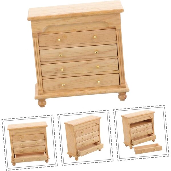 VICASKY Mini Armadio in Legno 1:12 per Case di Bambole e Miniature Decorativo