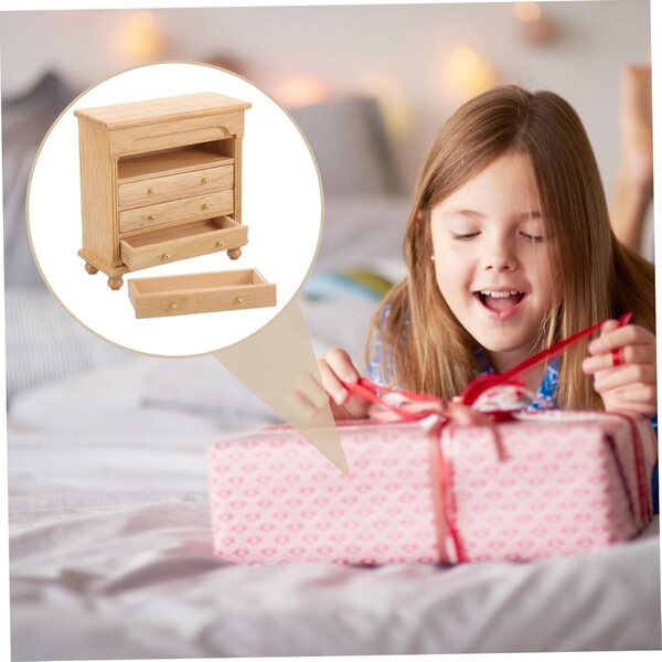 VICASKY Mini Armadio in Legno 1:12 per Case di Bambole e Miniature Decorativo