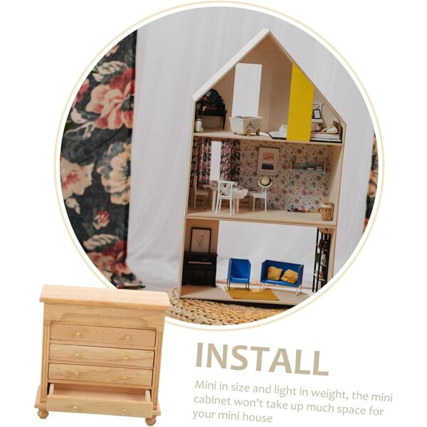VICASKY Mini Armadio in Legno 1:12 per Case di Bambole e Miniature Decorativo