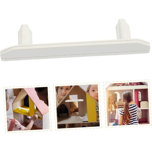 VICASKY Mini-Holzhaken für Puppenhaus, dekoratives Accessoire, weiß, 10 x 1,5 x 3 cm