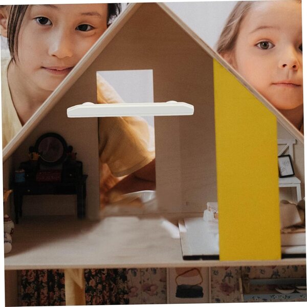 VICASKY Mini-Holzhaken für Puppenhaus, dekoratives Accessoire, weiß, 10 x 1,5 x 3 cm