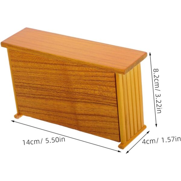 Hellbraunes Naturholztisch- und Hocker-Set für 1:12 Puppenhaus
