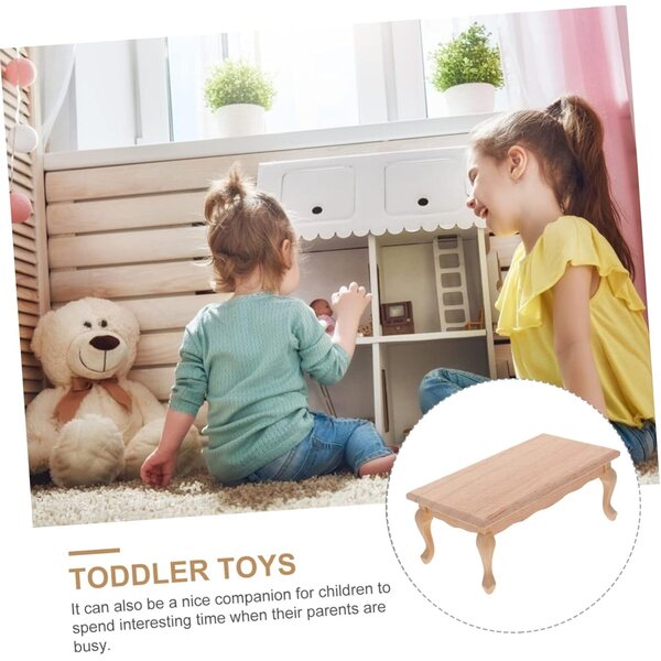VICASKY Mini Tavolo da Tè in Legno Mobili in Scala 1/12 per Casa delle Bambole