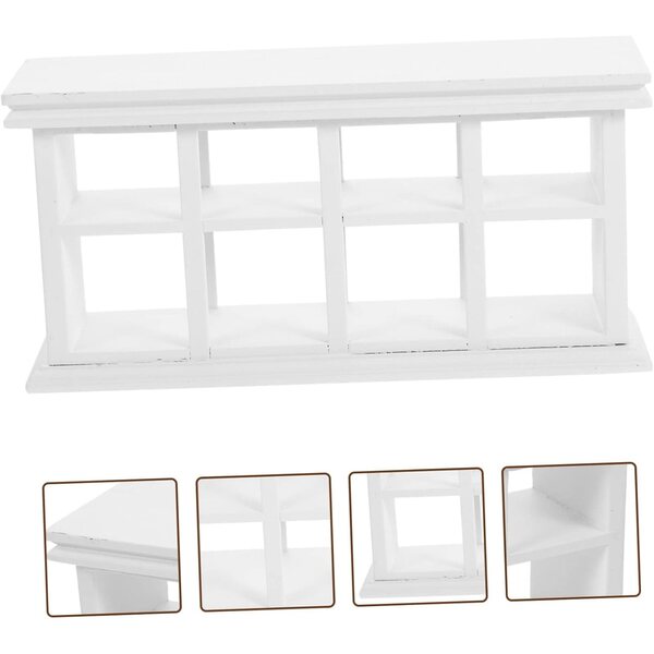 VICASKY Mini-Schrank aus weißem Holz für Dekorationen und Mini-Häuser, 15 x 7 x 4,5 cm