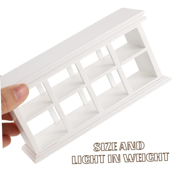 VICASKY Mini-Schrank aus weißem Holz für Dekorationen und Mini-Häuser, 15 x 7 x 4,5 cm