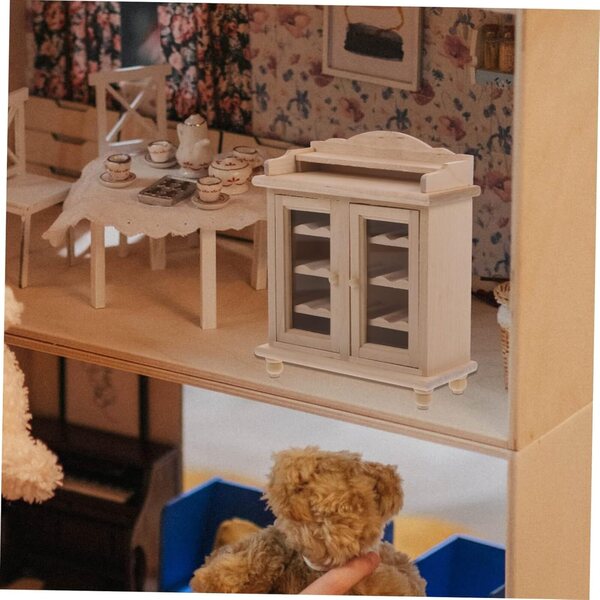 VICASKY Mini dekorativer Holzschrank für Minihäuser und Mikrolandschaften