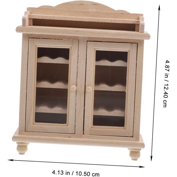 VICASKY Mini dekorativer Holzschrank für Minihäuser und Mikrolandschaften