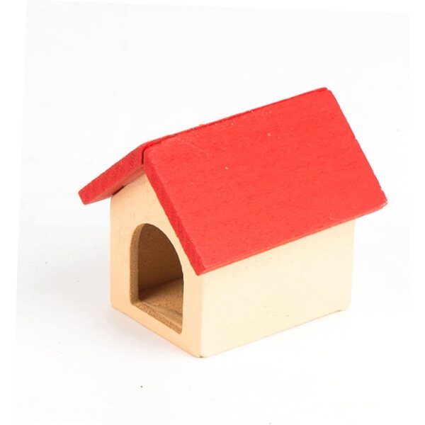 VICASKY Mini Cuccia in Legno Rosso per Criceti e Miniature 5x4,4x4 cm
