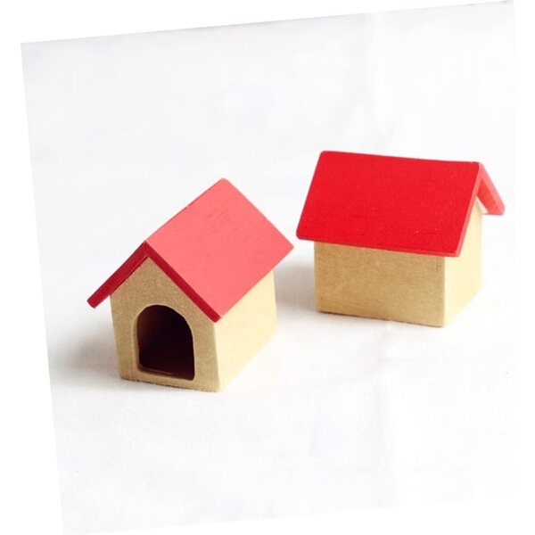 VICASKY Mini Cuccia in Legno Rosso per Criceti e Miniature 5x4,4x4 cm