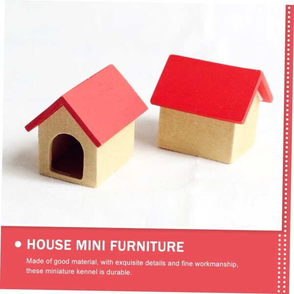 VICASKY Mini Cuccia in Legno Rosso per Criceti e Miniature 5x4,4x4 cm