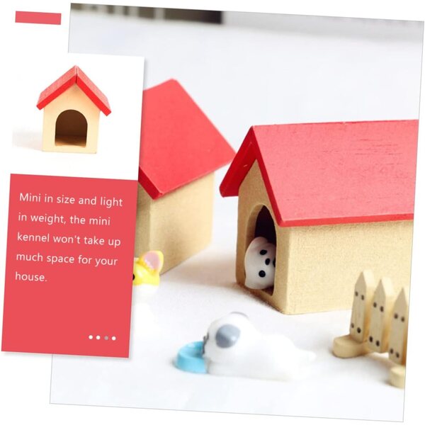 VICASKY Mini Cuccia in Legno Rosso per Criceti e Miniature 5x4,4x4 cm