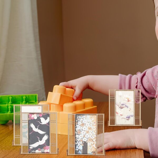 VICASKY 5 Stück Mini-Dekorationsschirm aus Holz für Mini-Häuser und detaillierte Szenen
