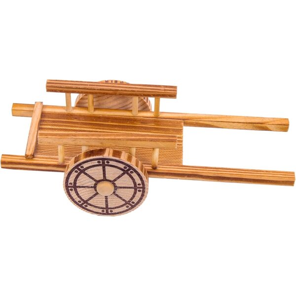 VICASKY Miniatur-Holzwagen für Landschaftsdekorationen und Sammlungen, 24 x 10 x 9 cm