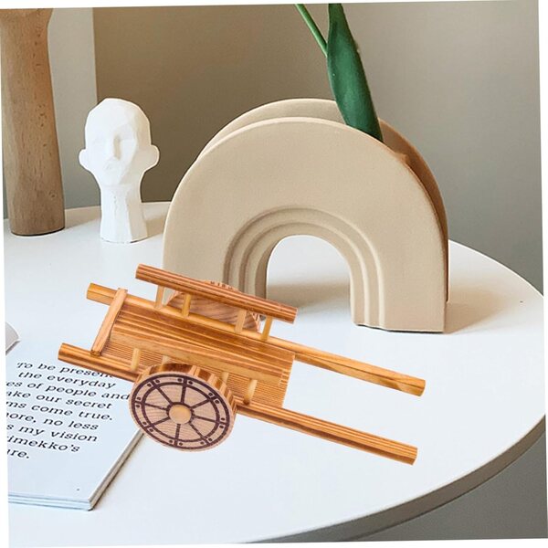 VICASKY Carrello in Legno Miniatura per Decorazioni Paesaggistiche e Collezioni 24x10x9 cm