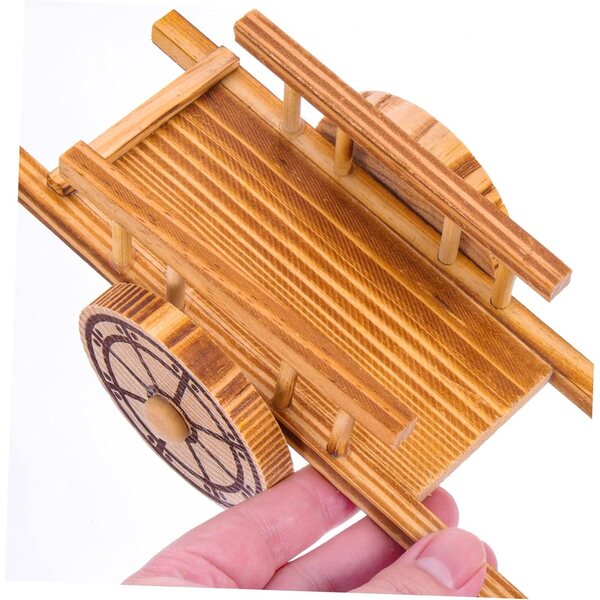 VICASKY Carrello in Legno Miniatura per Decorazioni Paesaggistiche e Collezioni 24x10x9 cm