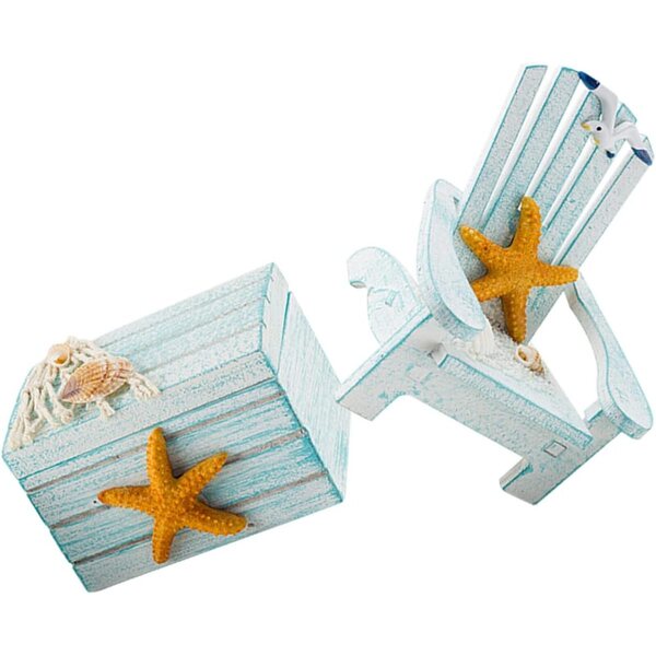 Mini Sedie da Spiaggia in Legno TOPBATHY - Set Decorativo per Case delle Bambole
