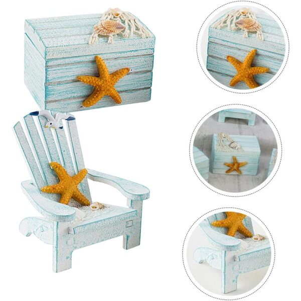 Mini Sedie da Spiaggia in Legno TOPBATHY - Set Decorativo per Case delle Bambole