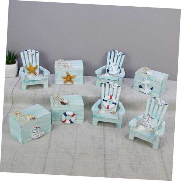Mini Sedie da Spiaggia in Legno TOPBATHY - Set Decorativo per Case delle Bambole