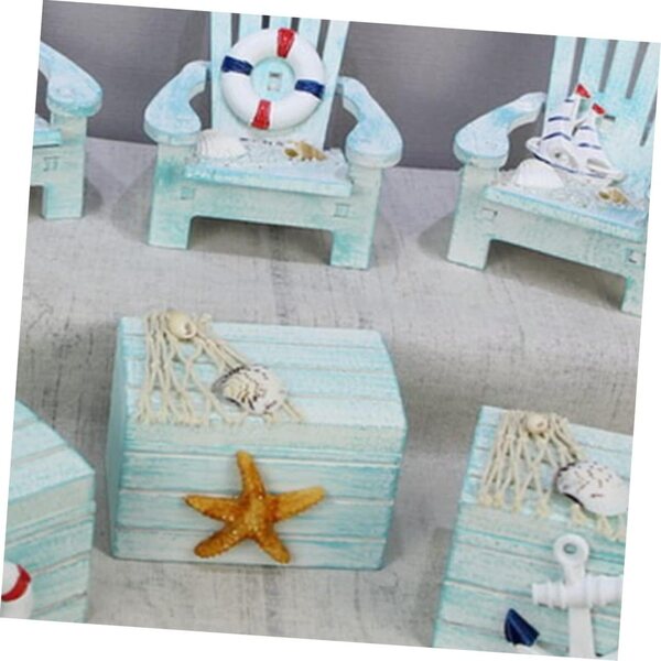 Mini Sedie da Spiaggia in Legno TOPBATHY - Set Decorativo per Case delle Bambole