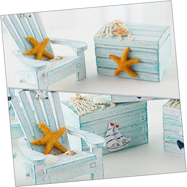 Mini Sedie da Spiaggia in Legno TOPBATHY - Set Decorativo per Case delle Bambole