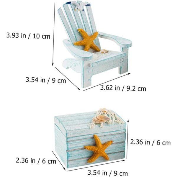 Mini Sedie da Spiaggia in Legno TOPBATHY - Set Decorativo per Case delle Bambole