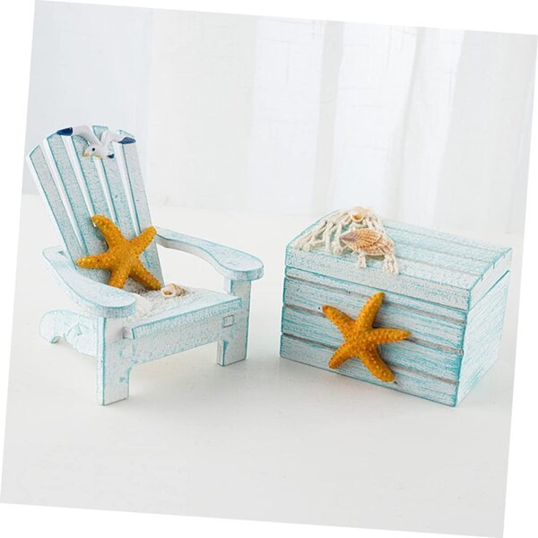 Mini Sedie da Spiaggia in Legno TOPBATHY - Set Decorativo per Case delle Bambole