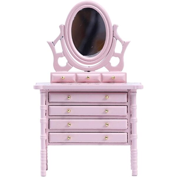 Мини дървена тоалетка VICASKY 16,6x10,4x5,1 см за куклени къщи