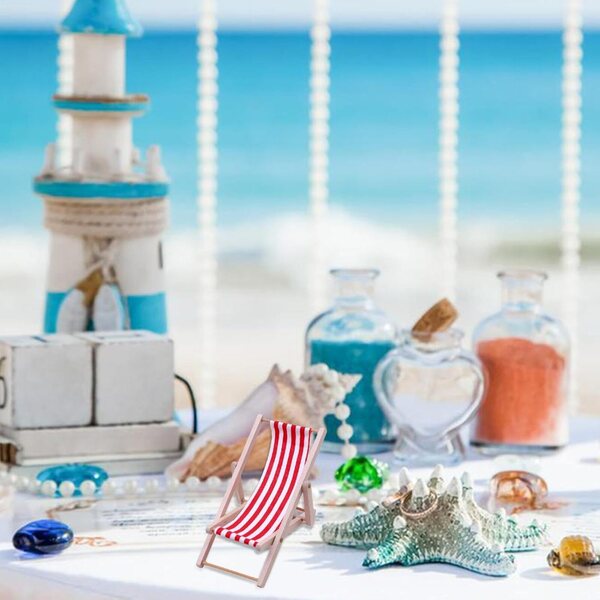 Mini sedia da spiaggia pieghevole in tessuto, decorazione portatile per casa e giardino