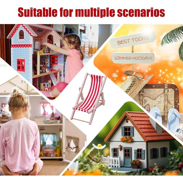 Mini sedia da spiaggia pieghevole in tessuto, decorazione portatile per casa e giardino